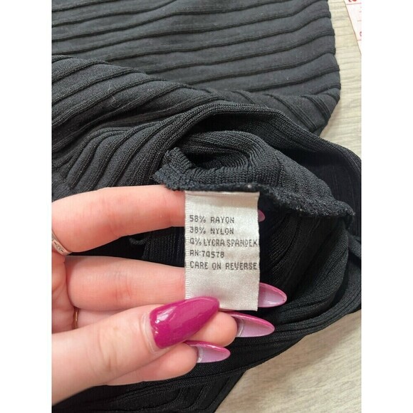 Cache Women’s Black Sleeveless Scrunch Tie Long Tank Top Size Medium A7 - Picture 7 of 8